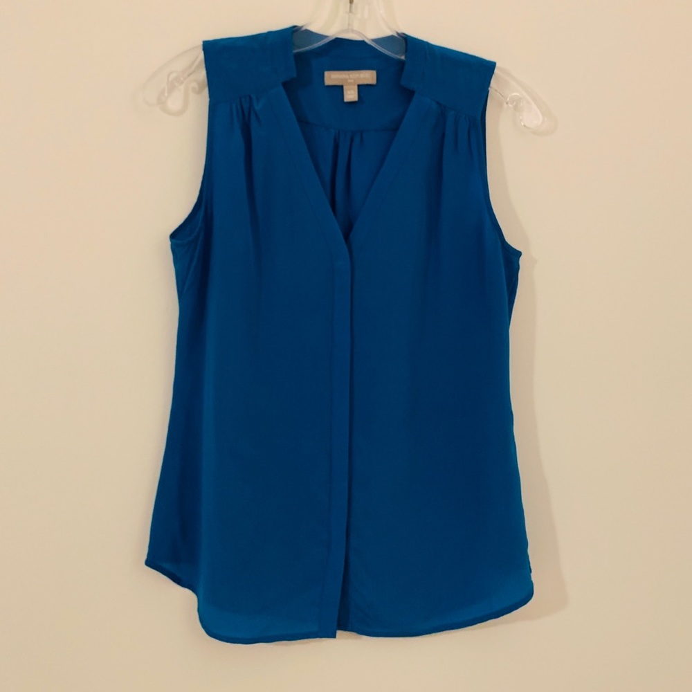 Banana Republic Blue V-Neck Sleeveless Top